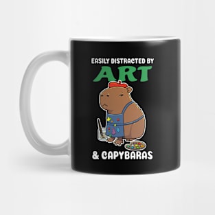 Easily Distracted by Art and Capybaras Cartoon Mug